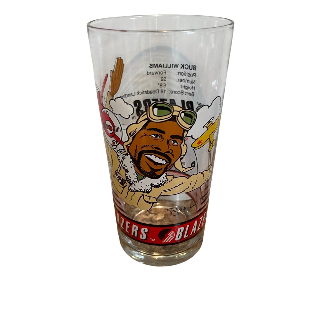 Buck Williams Blazers Dairy Queen 92‎ 93 NBA Basketball Pint Glass